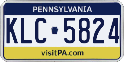 PA license plate KLC5824