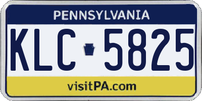 PA license plate KLC5825