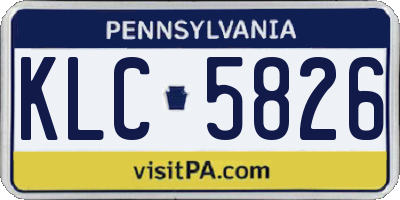 PA license plate KLC5826