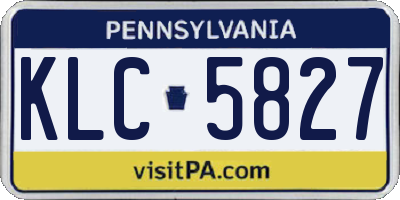 PA license plate KLC5827