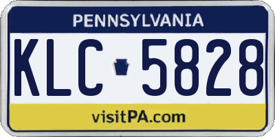 PA license plate KLC5828