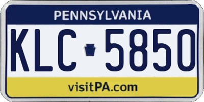 PA license plate KLC5850