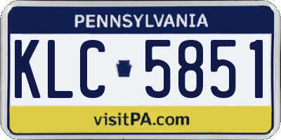 PA license plate KLC5851