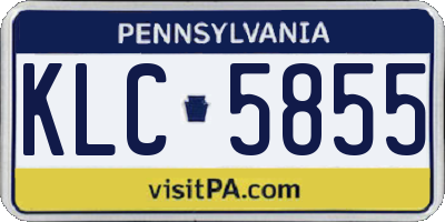 PA license plate KLC5855