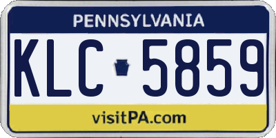 PA license plate KLC5859