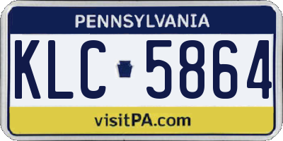 PA license plate KLC5864