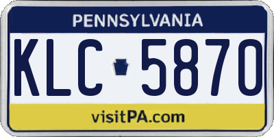 PA license plate KLC5870