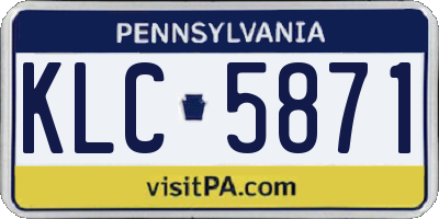 PA license plate KLC5871