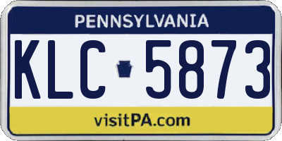 PA license plate KLC5873