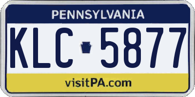 PA license plate KLC5877