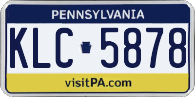 PA license plate KLC5878