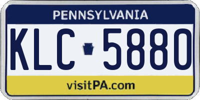 PA license plate KLC5880