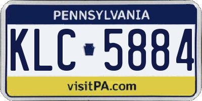 PA license plate KLC5884