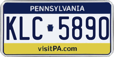 PA license plate KLC5890