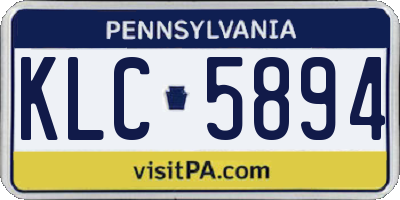 PA license plate KLC5894