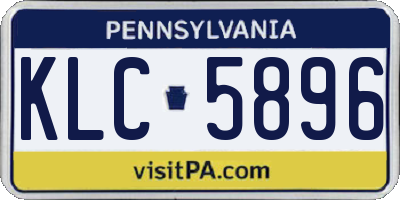 PA license plate KLC5896