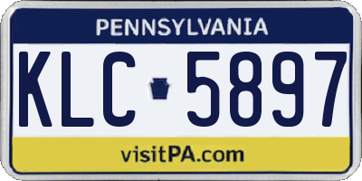 PA license plate KLC5897