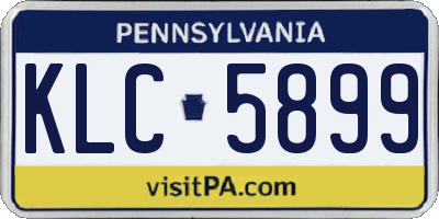 PA license plate KLC5899