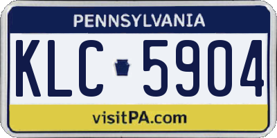 PA license plate KLC5904