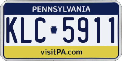 PA license plate KLC5911
