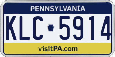 PA license plate KLC5914