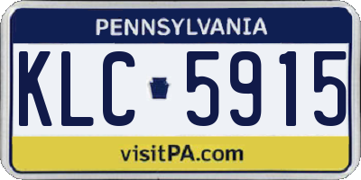 PA license plate KLC5915