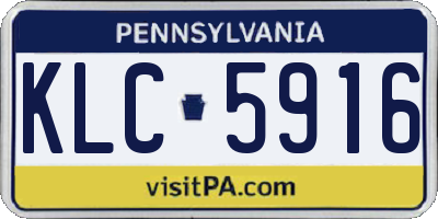 PA license plate KLC5916