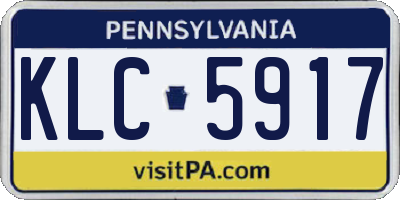 PA license plate KLC5917