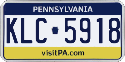 PA license plate KLC5918