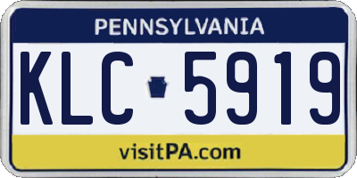 PA license plate KLC5919