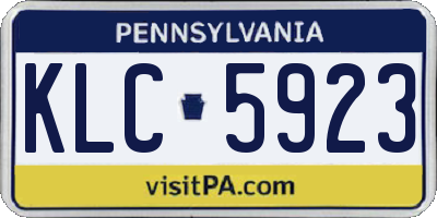 PA license plate KLC5923