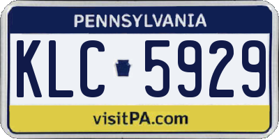 PA license plate KLC5929