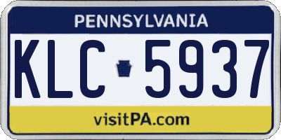 PA license plate KLC5937