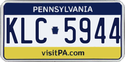 PA license plate KLC5944