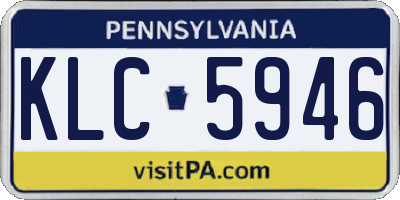 PA license plate KLC5946
