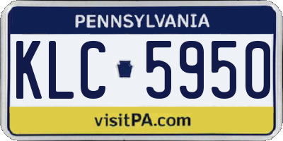 PA license plate KLC5950