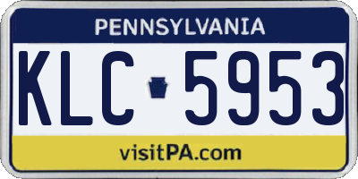 PA license plate KLC5953