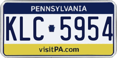 PA license plate KLC5954