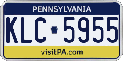 PA license plate KLC5955