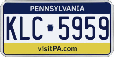 PA license plate KLC5959