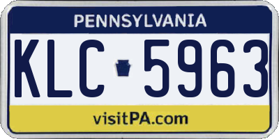 PA license plate KLC5963