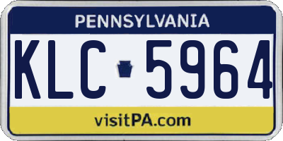 PA license plate KLC5964