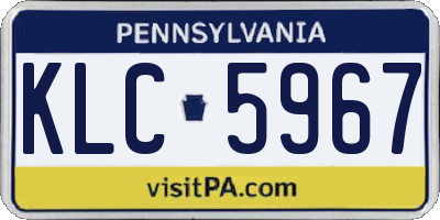PA license plate KLC5967