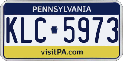 PA license plate KLC5973