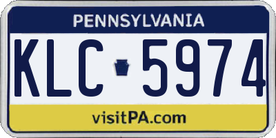PA license plate KLC5974