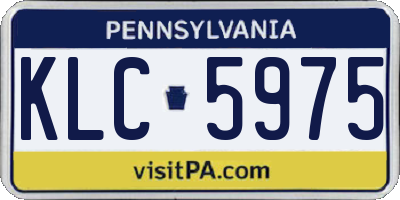 PA license plate KLC5975