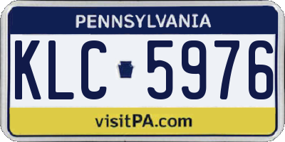 PA license plate KLC5976