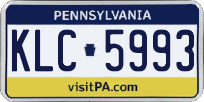 PA license plate KLC5993
