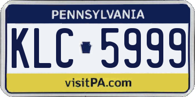 PA license plate KLC5999