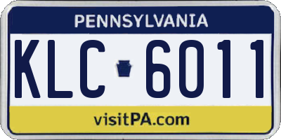 PA license plate KLC6011